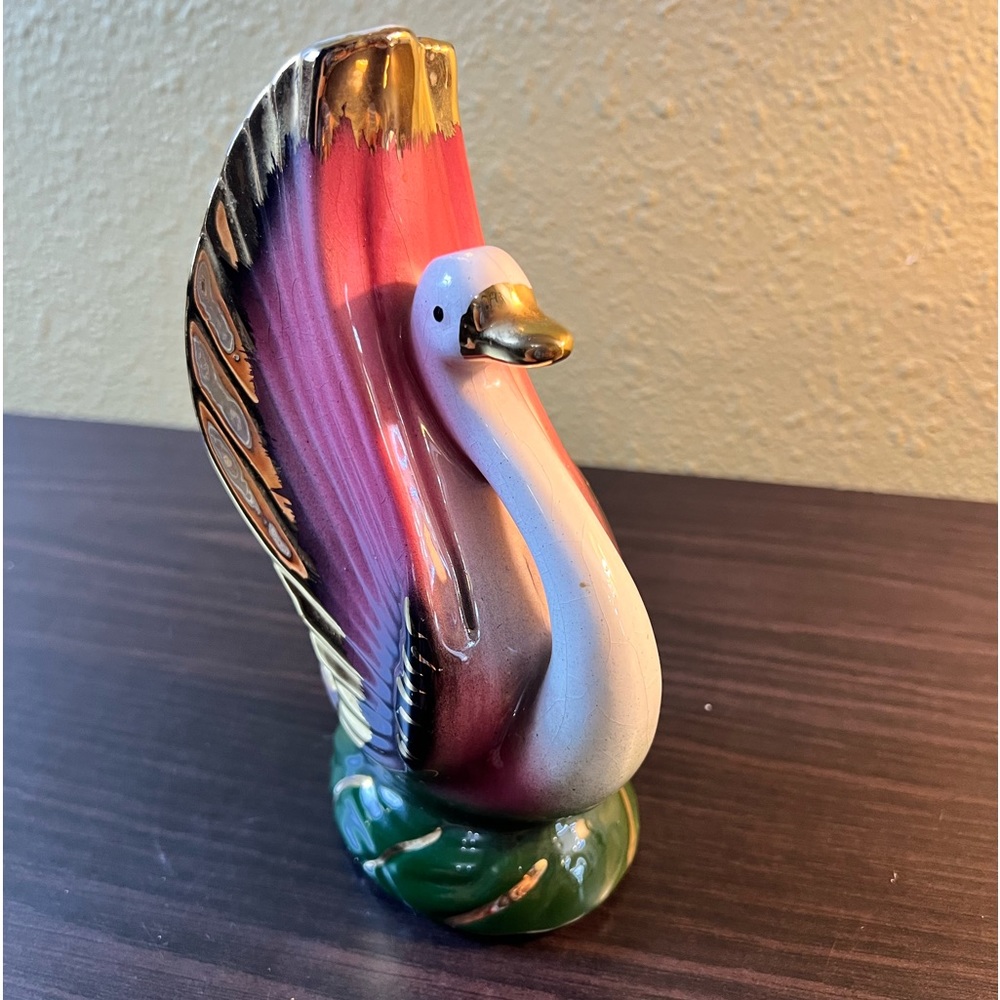 💥RARE FINDINGS~VINTAGE💥1960’s Shafer 23k Gold Trim Vase